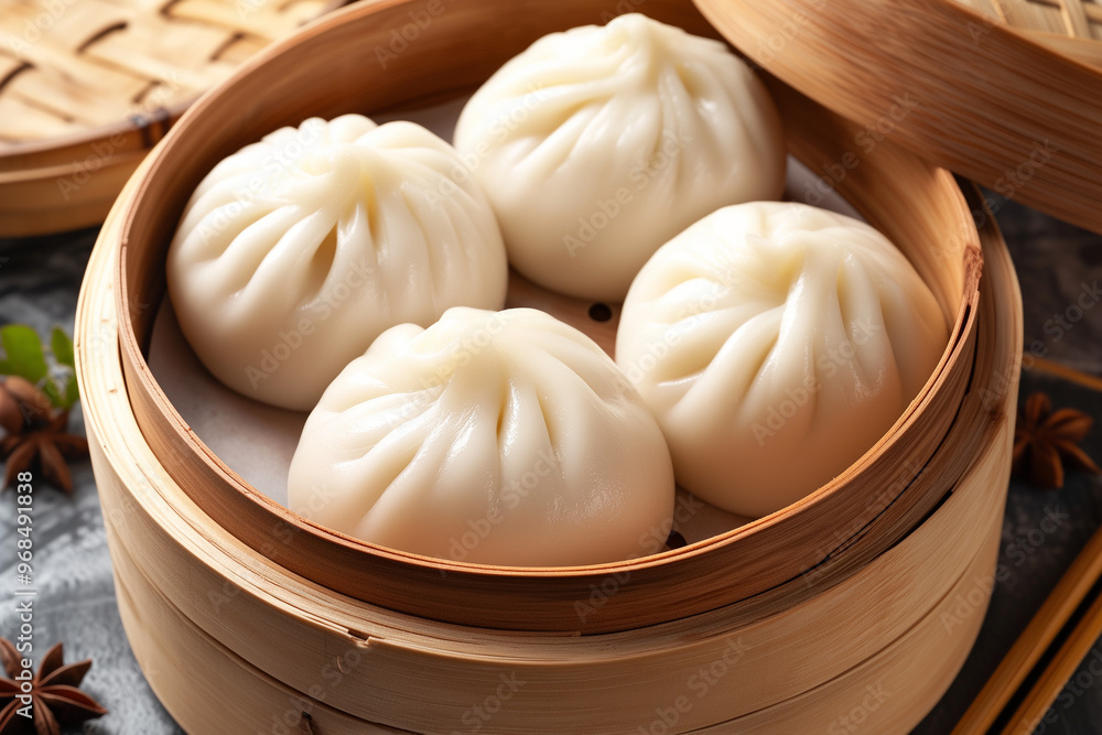 Top View of a Steaming Xiaolongbao, Captured in Photorealistic Still Life Style, Highlighting Villagecore and Cabincore Aesthetics, UHD Installation-Based Design with RTX On for Enhanced Detail Top View of a Steaming Xiaolongbao, Captured in Photorealistic Still Life Style, Highlighting Villagecore and Cabincore Aesthetics, UHD Installation-Based Design with RTX On for Enhanced Detail