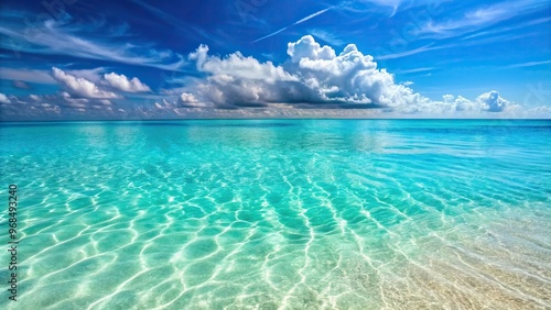 A close up view of a serene sea background with crystal clear turquoise water and soft light colored sand, background, nature, summer, serene, vacation, paradise, turquoise water, tropical