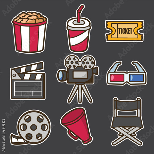set of movie good for sticker, patter design, element design, etc
