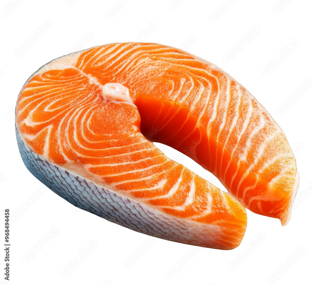 Fresh Salmon Fillet with Visible Lines Fresh Salmon Fillet with Visible Lines