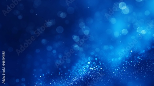 Blue glitter bokeh background