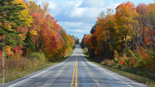 A road in ontario with beautiful fall colours