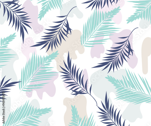 seamless pattern, Vintage Palm Tree Pattern in vector graphic, tropical background pattern in summer botanical vibes, grunge texture effects this print, it use for textile fabric allover ,