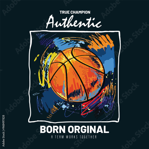 Basketball college league. Vintage artwork for sportswear. Sport logo. College font. Basketball club vector t-shirt design. New York basketball league graphic print design. Champion tournament.