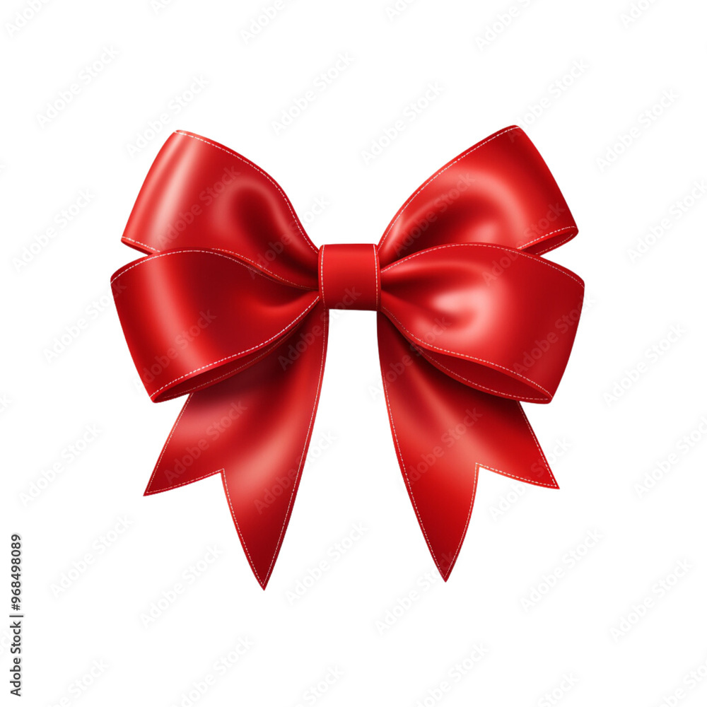Red ribbon with bows on transparent background Red ribbon with bows on transparent background