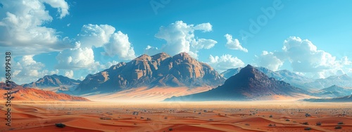 Tuwaiq Mountains Serenity: A peaceful mountain range amidst the desert. photo