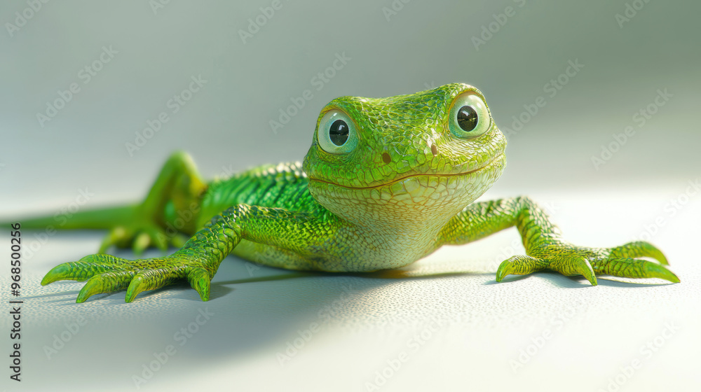 Fototapeta premium Cute Green Lizard.