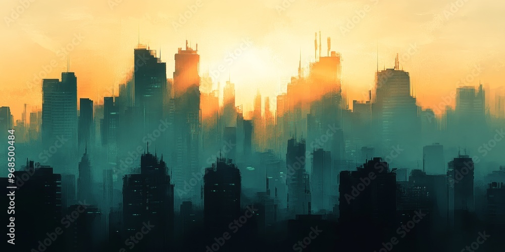 The urban landscape comes to life in the morning light, where the soft rays of the sun highlight the details of the cityscape The urban landscape comes to life in the morning light, where the soft rays of the sun highlight the details of the cityscape