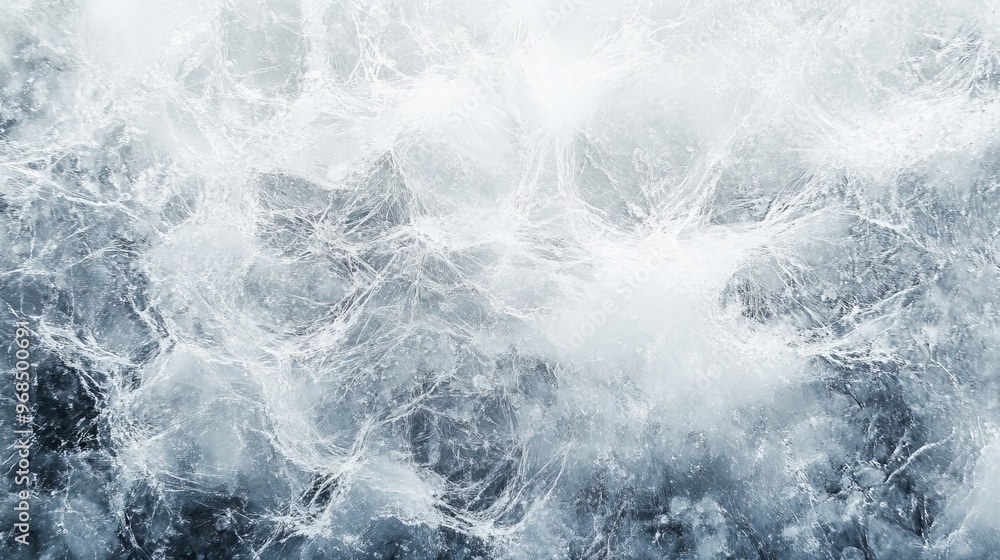 Fototapeta premium White abstract ice texture with grunge elements, featuring a cracked and weathered surface, ideal for winter-themed designs, frosty backgrounds, or cold atmosphere concepts in digital art and creative