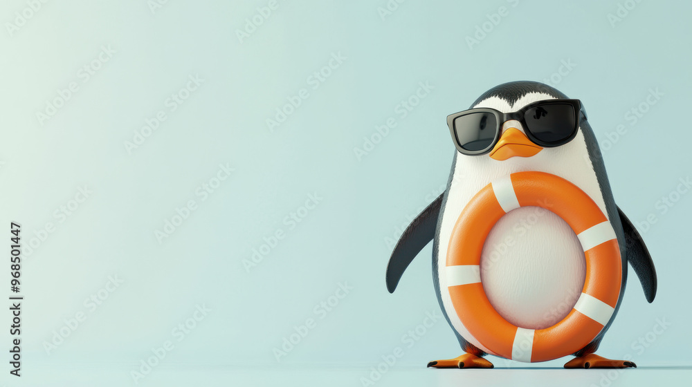 Fototapeta premium Penguin Lifeguard.