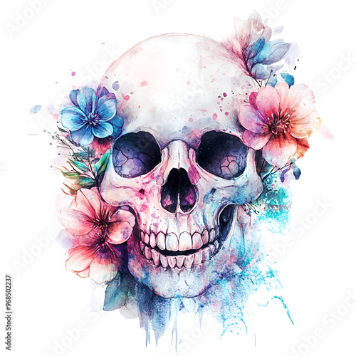 Skull with Flowers  photo