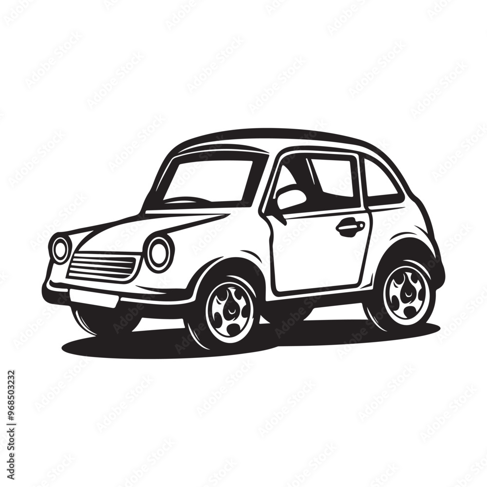 Cartoon little Car Vector Image isolated on white background Cartoon little Car Vector Image isolated on white background