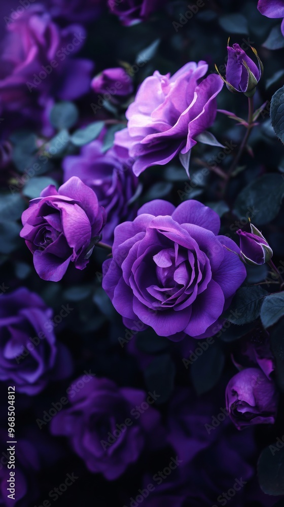 Purple roses in full bloom Purple roses in full bloom