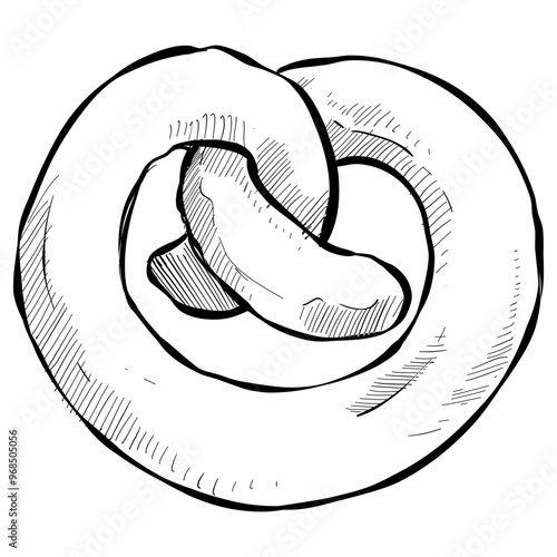 pretzel handdrawn illustration