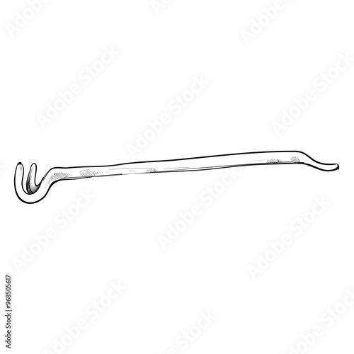 crowbar handdrawn illustration