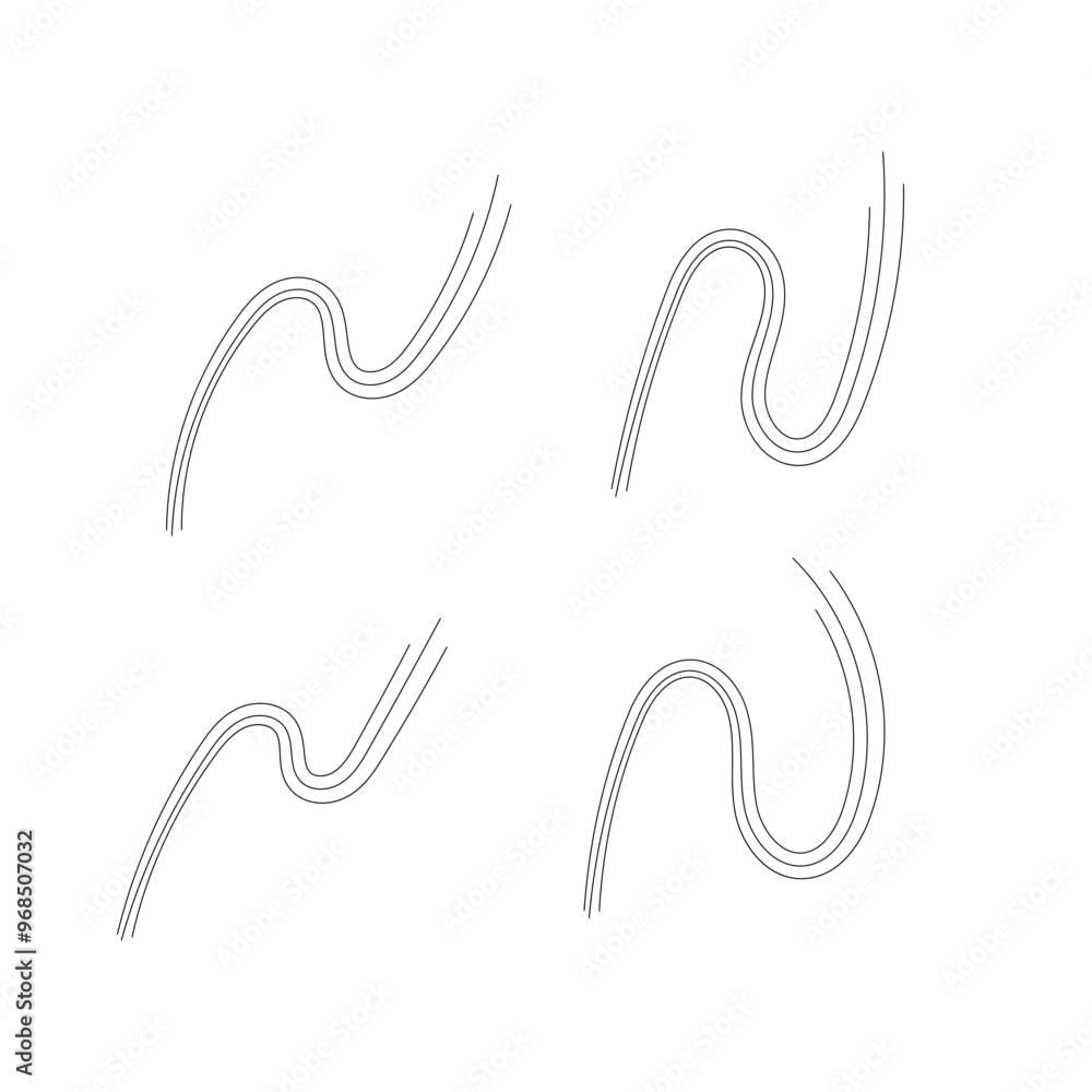 Obraz premium Abstract lines art decoration isolated vector illustration.