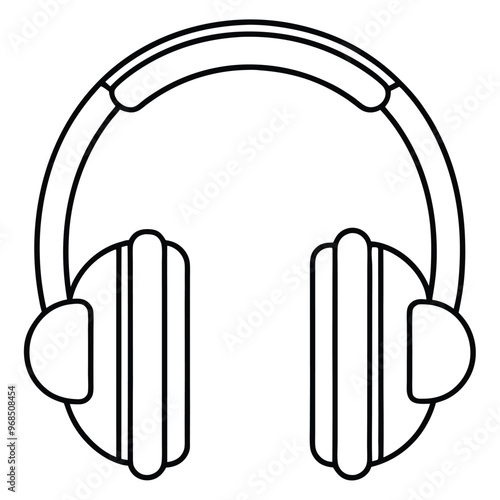 Headphone symbol line art type  vector illustration 