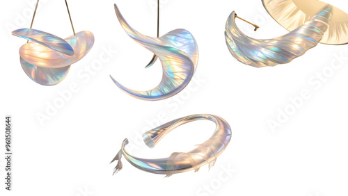 Golden fish hook chape vector, isolated on a white background, perfect for love symbol design or decoration