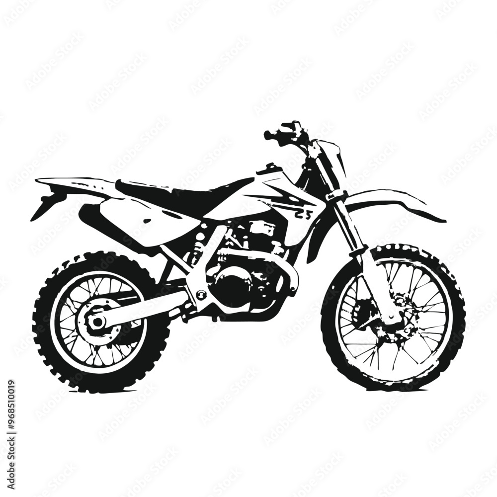Fototapeta premium motocross stencil vector hand drawn illustration