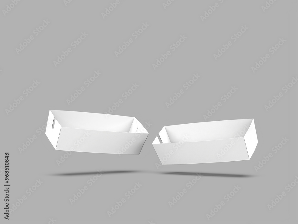 White Blank Paper Food Box Mockup 3D Rendering Isolated White Blank Paper Food Box Mockup 3D Rendering Isolated
