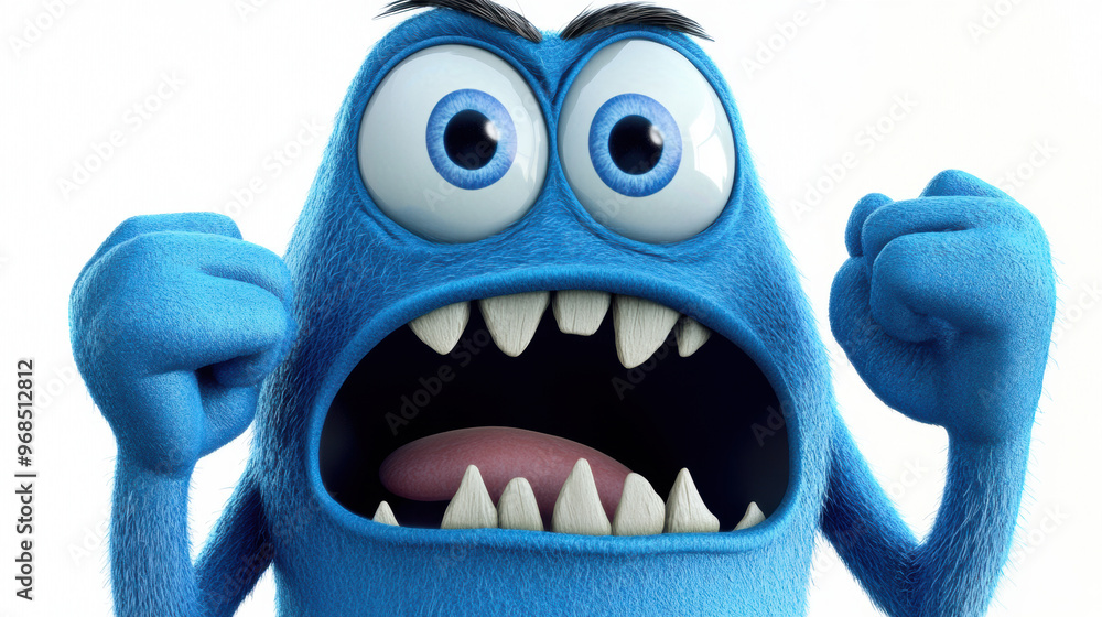 Naklejka premium Angry Blue Monster.