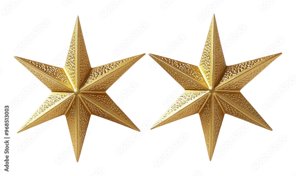 Golden 3D Stars with Intricate Patterns on Transparent Background Golden 3D Stars with Intricate Patterns on Transparent Background