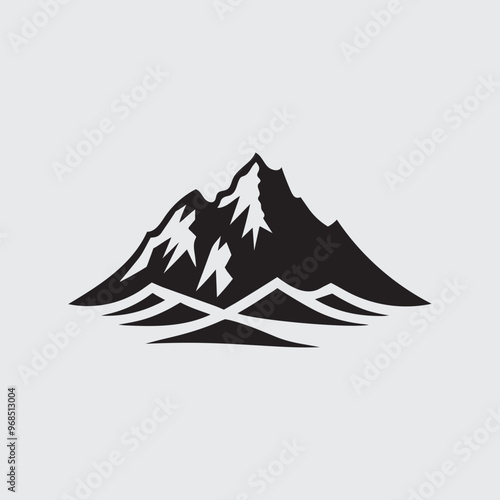 Mountain logo icon silhouette vector art illustration