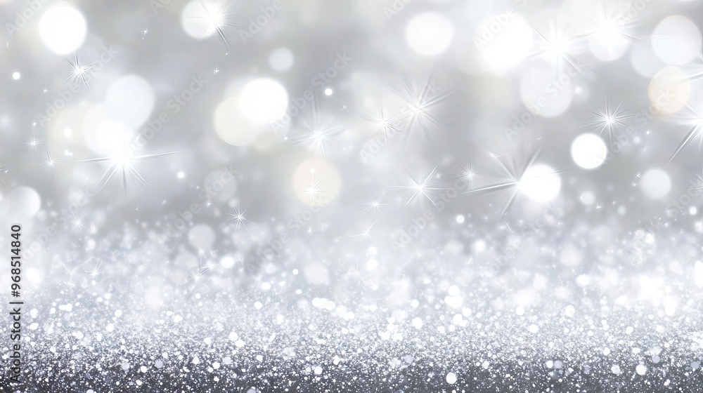 Abstract white and silver blur background with star glittering lights for promoting and showcasing products, ideal for holiday season advertising, christmas, and new year campaigns Abstract white and silver blur background with star glittering lights for promoting and showcasing products, ideal for holiday season advertising, christmas, and new year campaigns