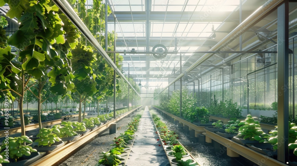 High tec greenhouse complex with automated climate control and harvesting High tec greenhouse complex with automated climate control and harvesting