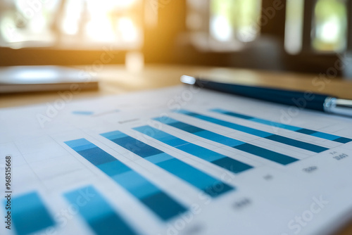 Photo growth graph business chart data diagram on success financial graph presentation 