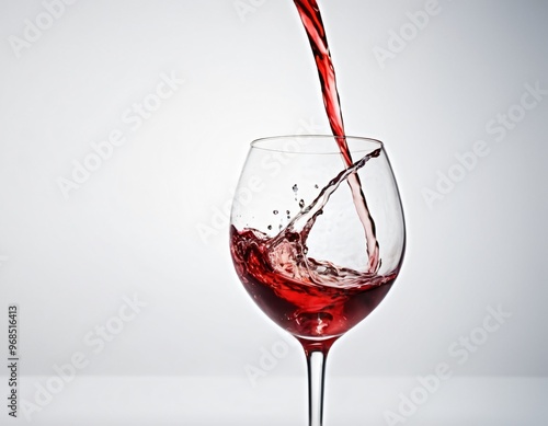 red wine pouring into glass