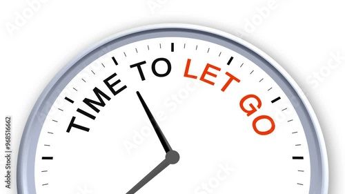 Time to Let Go Word or Text on Clock Moving Fast for Time Concept on White Background and Green Screen