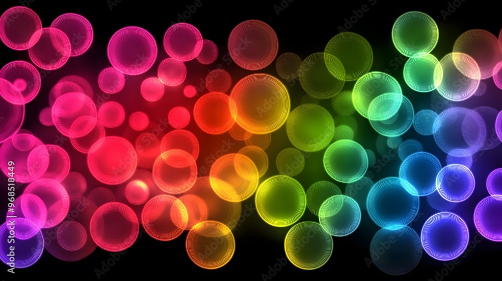 Abstract Rainbow Bokeh Background with Colorful Circles Abstract Rainbow Bokeh Background with Colorful Circles