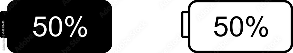 Unique Half Battery Vector Icon Unique Half Battery Vector Icon