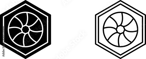 Unique Hexagonal Diaphram Vector Icon