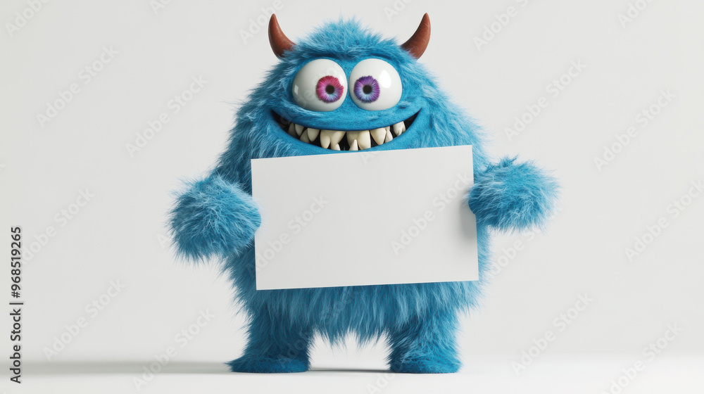 Fototapeta premium Fuzzy Monster Sign.