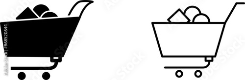 Unique Shopping Cart II Vector Icon