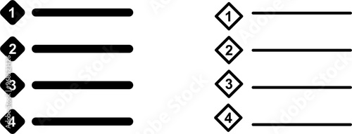 Unique Numbered list Vector Icon