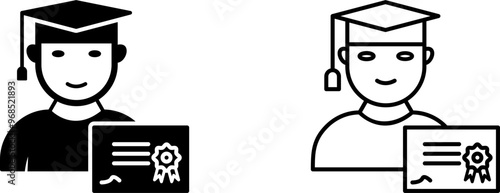Unique Receiving Diploma Vector Icon