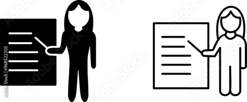 Unique Female Presenter Vector Icon