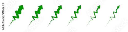  zigzag arrow 3d icon. zig-zag arrows up sign. symbol graph illustration for growth succes finance on business or market
