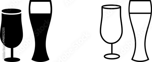 Unique Beer Glasses Vector Icon