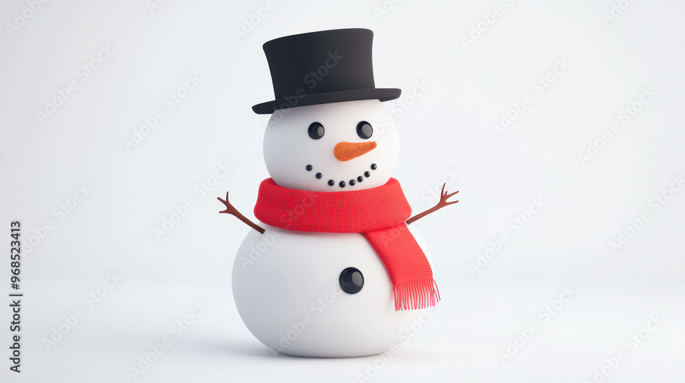 Snowman with Hat and Scarf. Snowman with Hat and Scarf.
