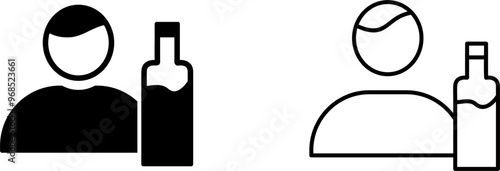 Unique Man And Drink Vector Icon