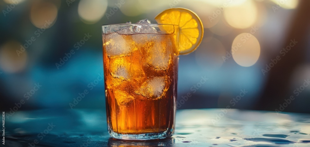 Chilled beverage with ice and citrus, perfect for summer refreshment or a relaxing evening. Enjoy this delightful drink! Chilled beverage with ice and citrus, perfect for summer refreshment or a relaxing evening. Enjoy this delightful drink!