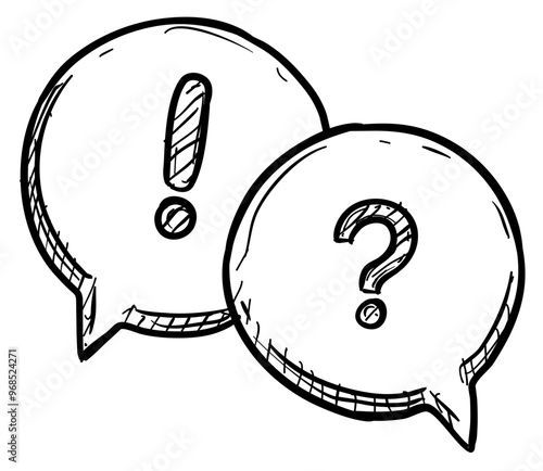question and answer handdrawn illustration