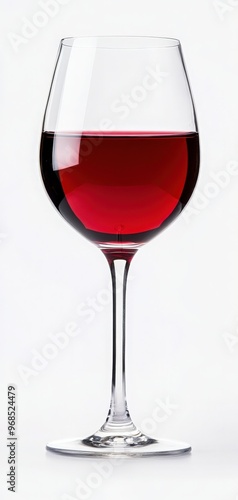 Elegant red wine glass filled with rich wine, perfect for dining and celebrations.