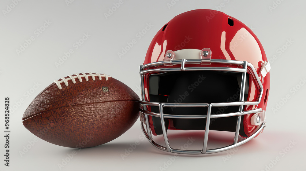 Football Helmet and Ball. Football Helmet and Ball.