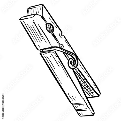 clothespin handdrawn illustration