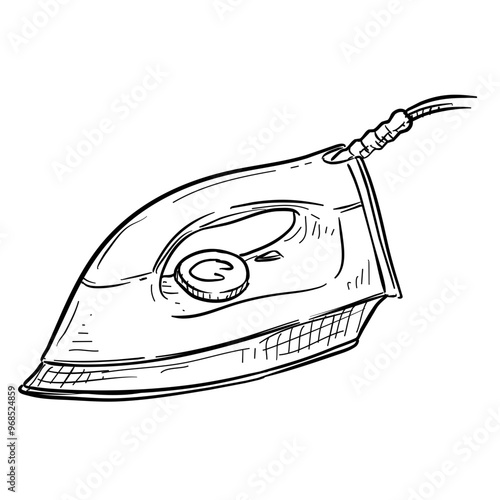 electric iron handdrawn illustration